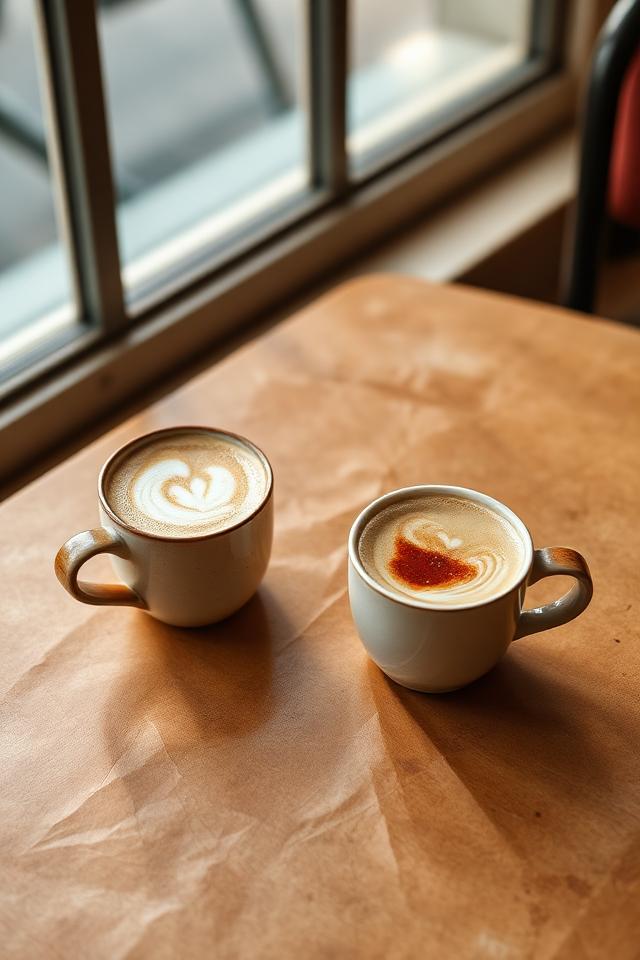 Espresso und Cappuccino in Keramiktassen